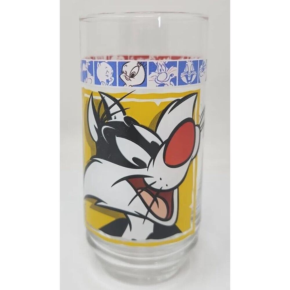1999 Looney Tunes Drinking‎ Glass Sylvester the Cat Warner Bros.16oz U302